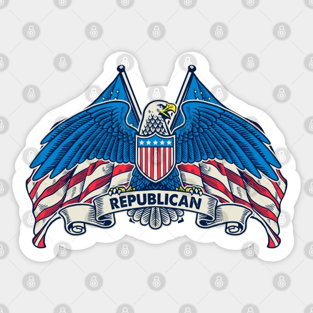 Bald Eagle Republican 2020 Sticker by machmigo